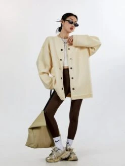 Ribbed Trim Zip-up Cardigan With Button Details 27 Ribbed Trim Zip-up Cardigan With Button Details -Modern Wear Shop 6edf89534c6b48d5a163b0c0e738f131