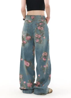 Wide Leg Vintage Floral Print Denim Jeans -Modern Wear Shop 6f2f532d30504473917ad5a5825b2c09