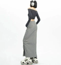 Adjustable Drawstring Midi Cargo Skirt -Modern Wear Shop 6f31861aa072006d5f8107c7b2d86829