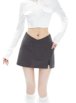 Asymmetric V-Cut Mini Skirt With Side Slit 33 Asymmetric V-Cut Mini Skirt With Side Slit -Modern Wear Shop 6f7ac7c13c56d6951f90626797d05f63