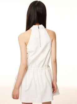 Sleeveless Halter Ruched Neck Gathered Waist Tent Dress -Modern Wear Shop 6fb89f2d71f9e1295d744157ecd83e12
