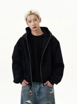 Oversized Zip-Up Zip-Through Hoodie Jacket -Modern Wear Shop 70373f014acb058582a4dba43edd7d01