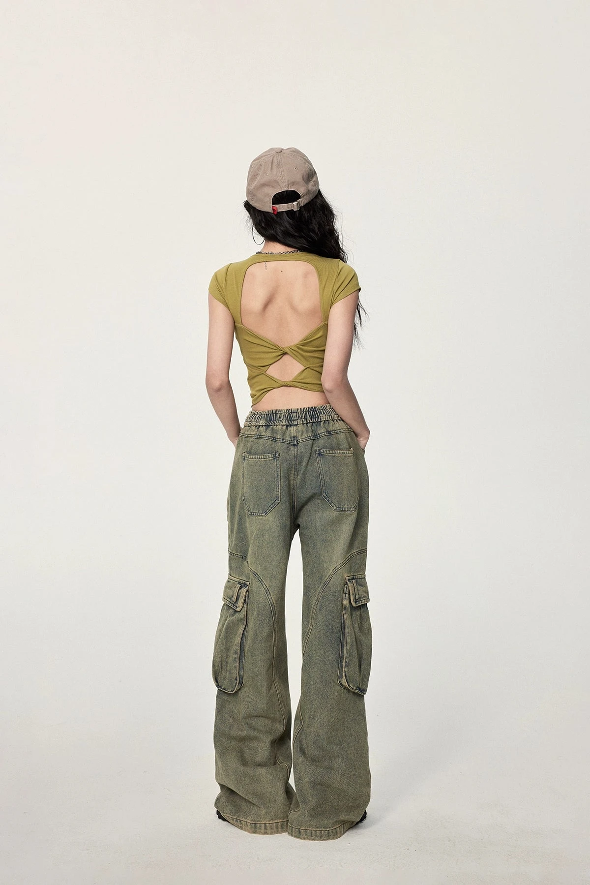 Twist-Back Crop Top With Scoop Neck 18 Twist-Back Crop Top With Scoop Neck - Image 18