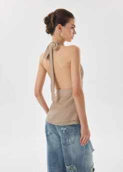 Plunging Halter Neck Sleeveless Top -Modern Wear Shop 71f621d594d9a24ad5ed091203791b84