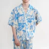Abstract Tie Dye Button-Up Shirt And Shorts Two Piece-Set