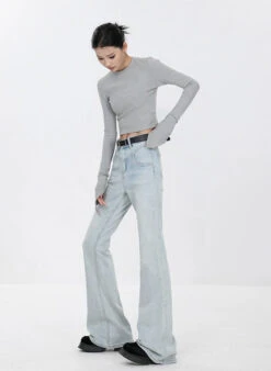 Skinny Flared Denim Jeans With Waist Stitch Detail -Modern Wear Shop 72f5da3325892c6f8b9dc4fde4f20416