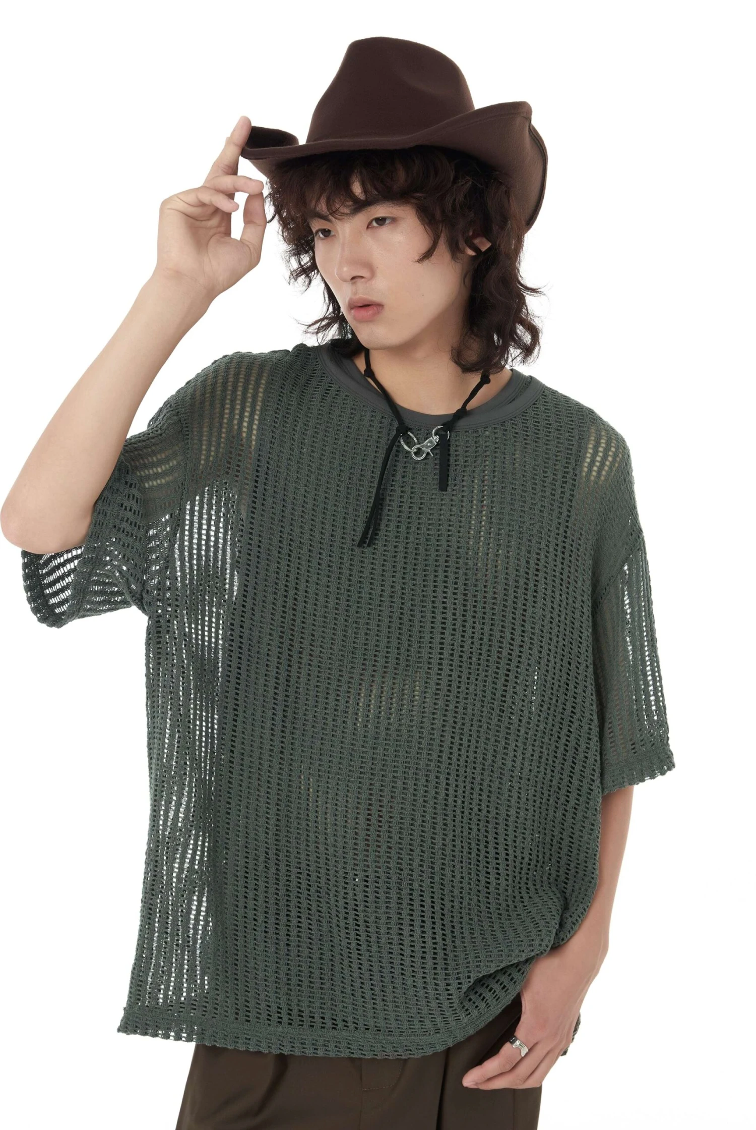 Open Knit Drop Shoulder Shirt 1 Open Knit Drop Shoulder Shirt