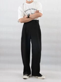 Wide Leg Pleated Trousers With Buckle Detail 25 Wide Leg Pleated Trousers With Buckle Detail -Modern Wear Shop 732a24308dae6d95cbfa266dd39a738c