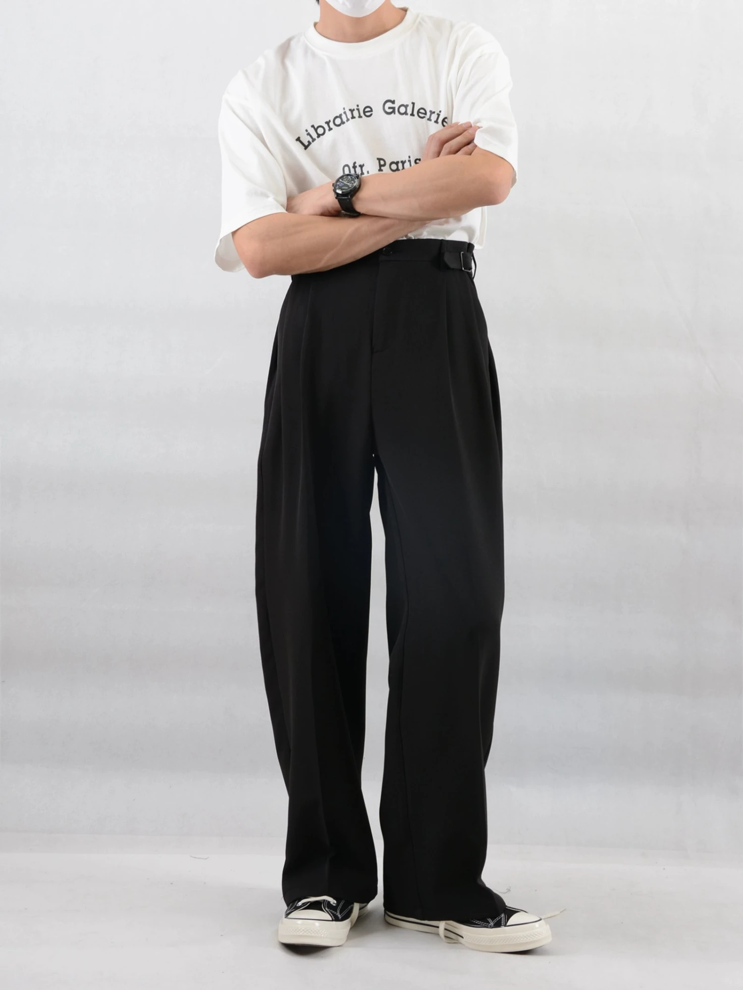 Wide Leg Pleated Trousers With Buckle Detail 13 Wide Leg Pleated Trousers With Buckle Detail - Image 13