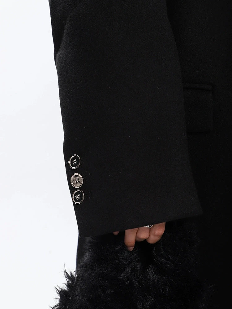 Long Double-Breasted Coat With Silver Accents 15 Long Double-Breasted Coat With Silver Accents - Image 15