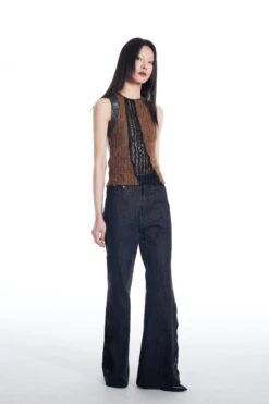 Sheer Lace Leather Patchwork Sleeveless Top -Modern Wear Shop 732f902afd2413619fea0e6c65a2768d