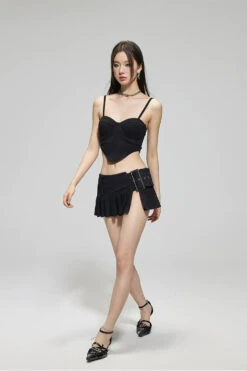 Textured Bustier Bikini Top With Belted Skirtini Set -Modern Wear Shop 7347ecfd52b35af2fbdd9968ae13d8e0