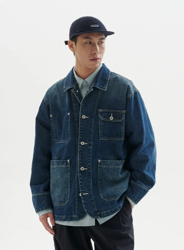 Vintage Washed Denim Jacket With Multi Pockets 2 Vintage Washed Denim Jacket With Multi Pockets - Image 2