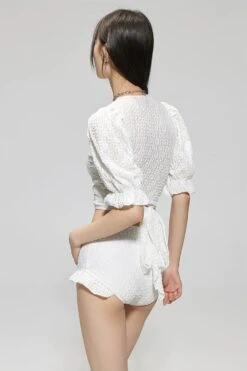 Textured Puff Sleeve Crop Top Bikini With Skirted Bottoms -Modern Wear Shop 73f77f91229b71db5dd09ffa3e440f5f