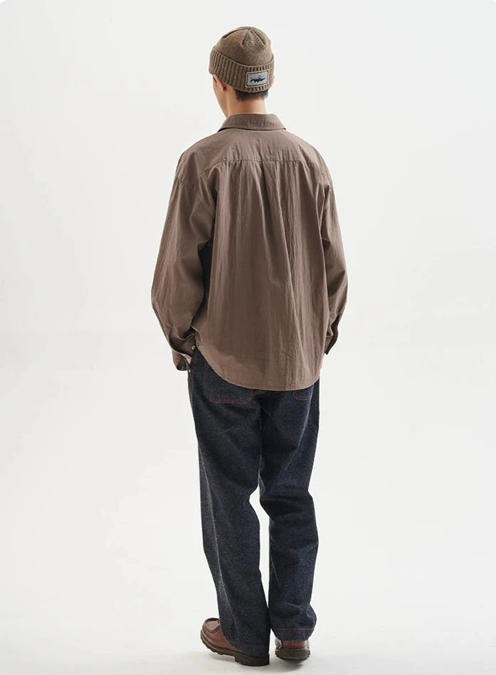 Pleated Button Down Long Sleeve Shirt With Embroidery Detail 5 Pleated Button Down Long Sleeve Shirt With Embroidery Detail - Image 5