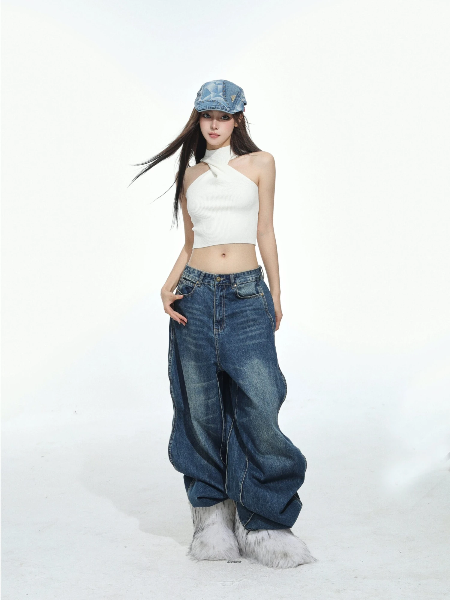 Twist Halter Neck Ribbed Crop Top 6 Twist Halter Neck Ribbed Crop Top - Image 6