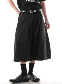 Wide Leg Pleated Tailored Long Bermuda Shorts -Modern Wear Shop 74d35ceaec3e4724ab37e8c2eb5f6820