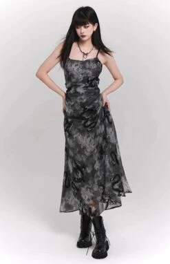 Sleeveless Asymmetrical Hem Floral Dress -Modern Wear Shop 74f6932ad01ae9602d56427916081024