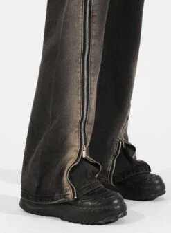 Diagonal Zip Faded Jeans -Modern Wear Shop 75b2d9a54b89598785cdc57d99e83e81