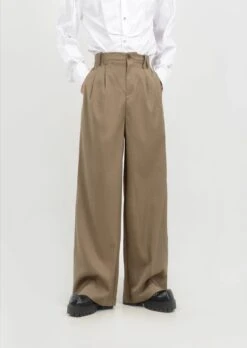 High-Waisted Wide Leg Pleated Lightweight Trousers -Modern Wear Shop 75b97da899e59ab2354ba376a86431a7