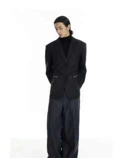 Structured Single Breasted Blazer With Zip Details -Modern Wear Shop 75ecd71d6c38c90502cee987fec16fb0