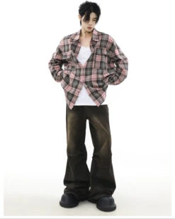 Oversized Plaid Flannel Shirt With Chest Pockets -Modern Wear Shop 7603ea123cf6e0f8a24294288844c480