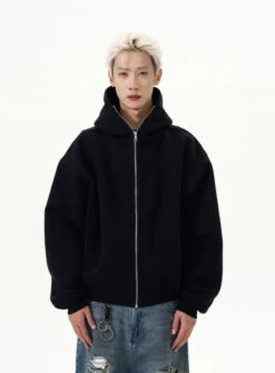 Oversized Zip-Up Zip-Through Hoodie Jacket -Modern Wear Shop 7625c1b8cb8edcfb9484cda68bcb8161