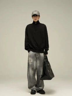 Half-Zip Collared Sweatshirt Pullover -Modern Wear Shop 76b89479650456e2062b984498242b12