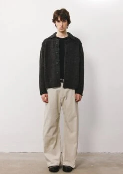 Fuzzy Button-Up Knit Cardigan With Soft Collar -Modern Wear Shop 76f68724f6b300e6f8bd26723d081fe0