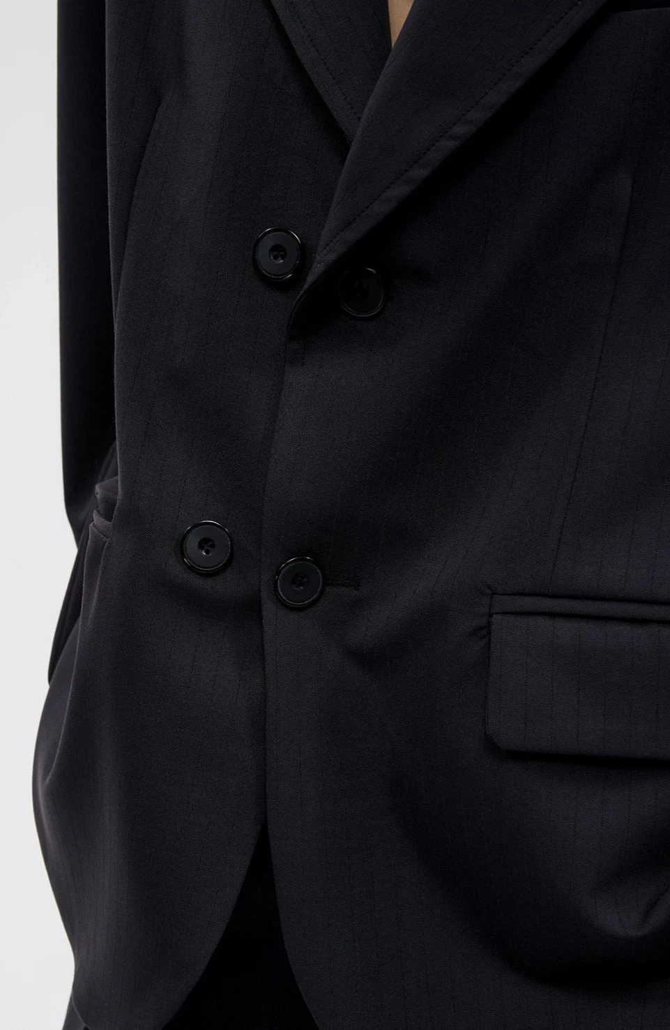 Boxy Wide-Fit Single Breasted Blazer Stripe-Textured Jacket 8 Boxy Wide-Fit Single Breasted Blazer Stripe-Textured Jacket - Image 8