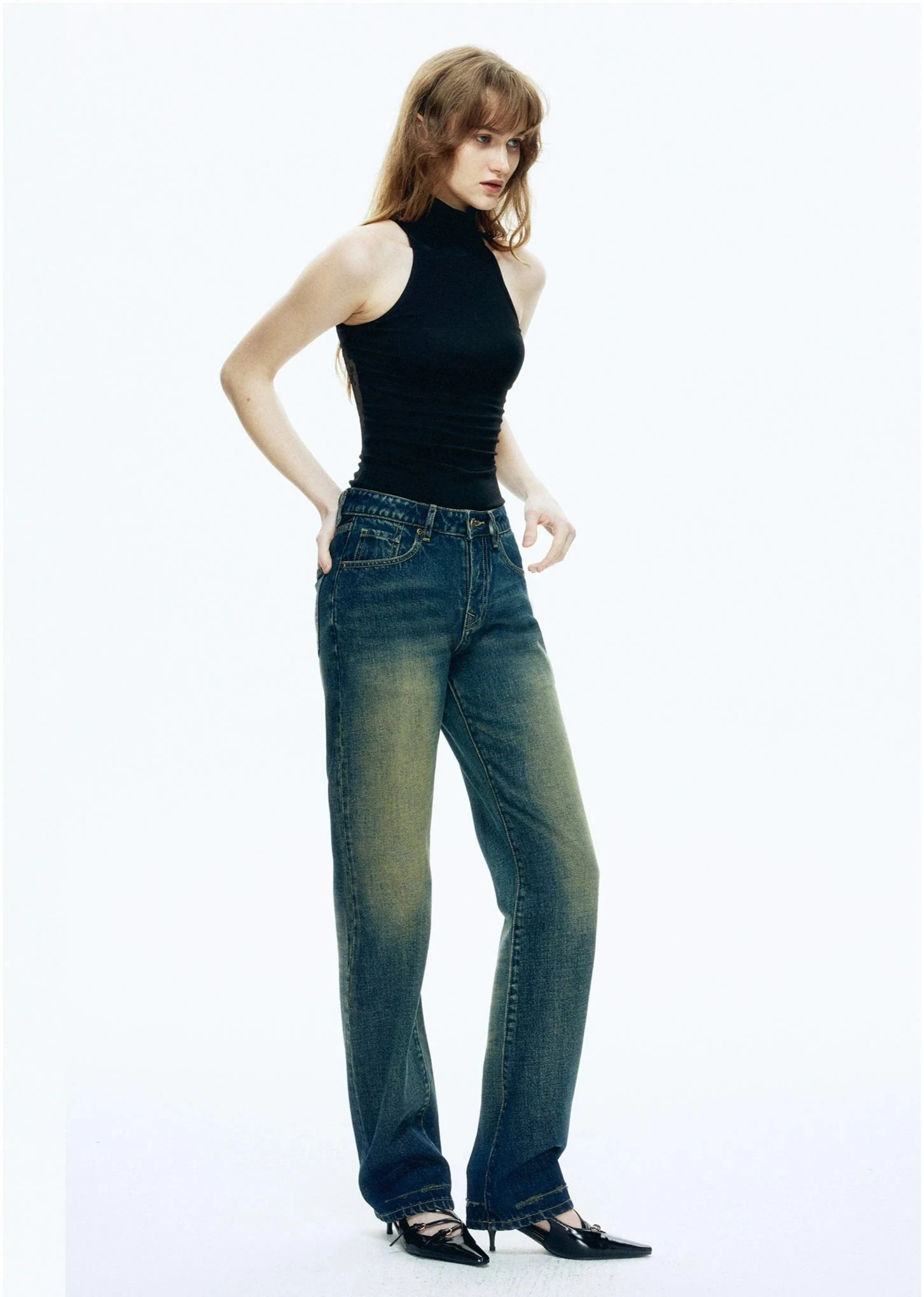 Lace-Back Ribbed Turtleneck Sleeveless Tank Top 13 Lace-Back Ribbed Turtleneck Sleeveless Tank Top - Image 13