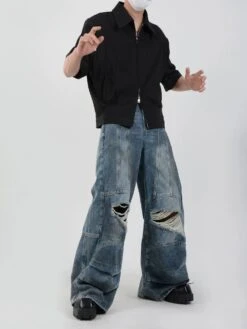 Half Sleeve Zip-Front Collared Shirt -Modern Wear Shop 783160d7767a78dc8b5969052ca8a012