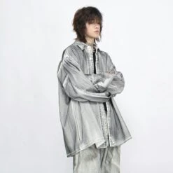 Stone Wash Button-Up Faded Denim Overshirt -Modern Wear Shop 7852219ab492048c20a62a7d5e947a34