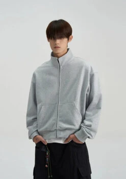 Mock Neck Drop Shoulder Zip Jacket 34 Mock Neck Drop Shoulder Zip Jacket -Modern Wear Shop 78857326f5fdc6cec29c32068891c9d9