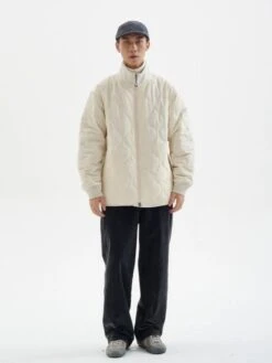 Quilted Zip-Up Jacket With Stand Collar -Modern Wear Shop 78a7d134b9f34979bf8c4a2de25fef85