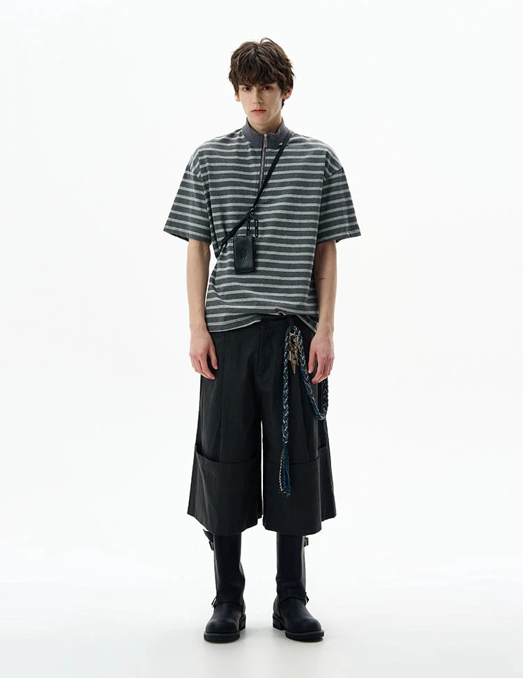 Stripe Half Zip Short Sleeve Shirt 10 Stripe Half Zip Short Sleeve Shirt - Image 10