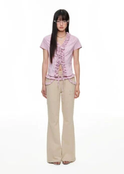 Stripe Ruffle Trim Short Sleeve Blouse -Modern Wear Shop 793c7acdde10f70704d1831569d386e6 059719bb c3c3 401e bf4f 9b69480c1af4