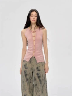 Sleeveless Knit Top With Front Bead Detail -Modern Wear Shop 793ef04f4e52fc7766a861e55dcef4a7