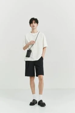 Pleated Tailored Bermuda Shorts With Belt Detail -Modern Wear Shop 794fae749197dcbcb5994d674e108a93