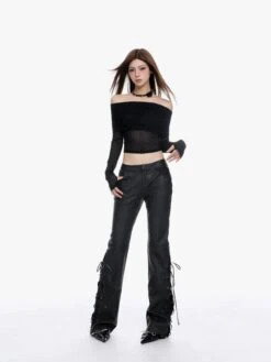 Off-Shoulder Layered Sheer Sleeve Crop Top 16 Off-Shoulder Layered Sheer Sleeve Crop Top -Modern Wear Shop 79559473405a1f9931ff5d1a9b8b07ce