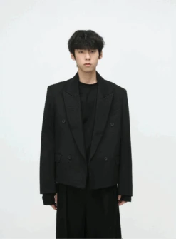 Boxy Low-Lapel Double-Breasted Relaxed Suit Set 11 Boxy Low-Lapel Double-Breasted Relaxed Suit Set -Modern Wear Shop 798281b164bb51922eefb78694afd7b9