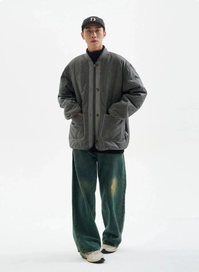 Quilted Drop Shoulder Button Jacket With Front Pockets 7 Quilted Drop Shoulder Button Jacket With Front Pockets - Image 7