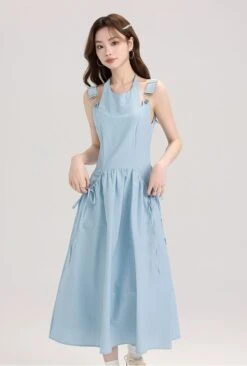 Sleeveless Midi Dress With Bow Tie Pockets 14 Sleeveless Midi Dress With Bow Tie Pockets -Modern Wear Shop 79dfaff47ef60d43633defadc71ba4c4