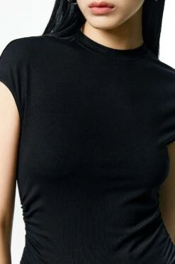 Ruched Side Short Sleeve Baby Tee 39 Ruched Side Short Sleeve Baby Tee -Modern Wear Shop 79f2b7c712b764366bcf33e5df04b646