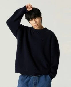 Oversized Crewneck Waffle-Weave Knit Sweater -Modern Wear Shop 79fd112efe6dfc2abba87897f57b39b1