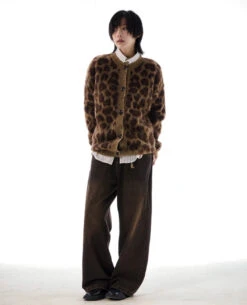 Animal Print Ribbed Trim Fuzzy Cardigan -Modern Wear Shop 7a07c9feb113923bcd15f5c92d5dac9b