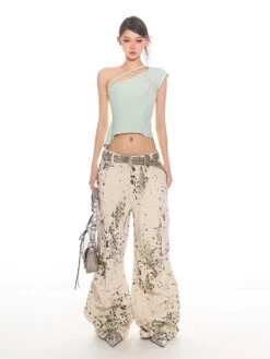 Asymmetrical One-Shoulder Crop Top With Embroidery Detail 18 Asymmetrical One-Shoulder Crop Top With Embroidery Detail -Modern Wear Shop 7a0ea3aa6b7350105d2c5f3b1f4ac107