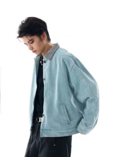 Contrast Corduroy Collar Denim Button Jacket 21 Contrast Corduroy Collar Denim Button Jacket -Modern Wear Shop 7a17900622fc26b4f07374cc6f45a0b3