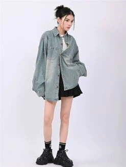 Paint Splatter Oversized Denim Shirt 15 Paint Splatter Oversized Denim Shirt -Modern Wear Shop 7a494f58ed354dbfeb238ce0f7381f9f