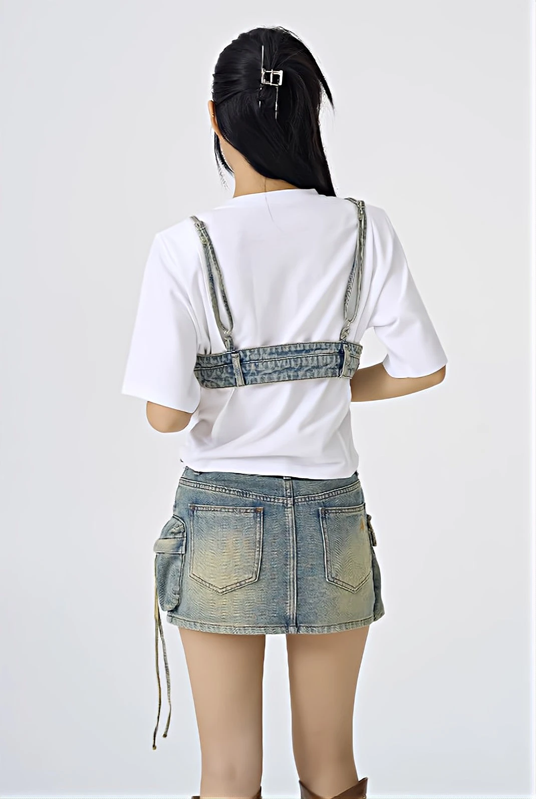 Sandblast Utility Cargo Denim Mini Skirt 2 Sandblast Utility Cargo Denim Mini Skirt - Image 2